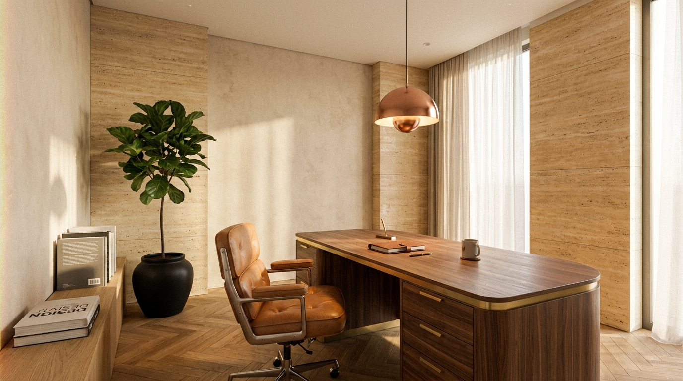Bureau professionnel après transformation · rendu 3D